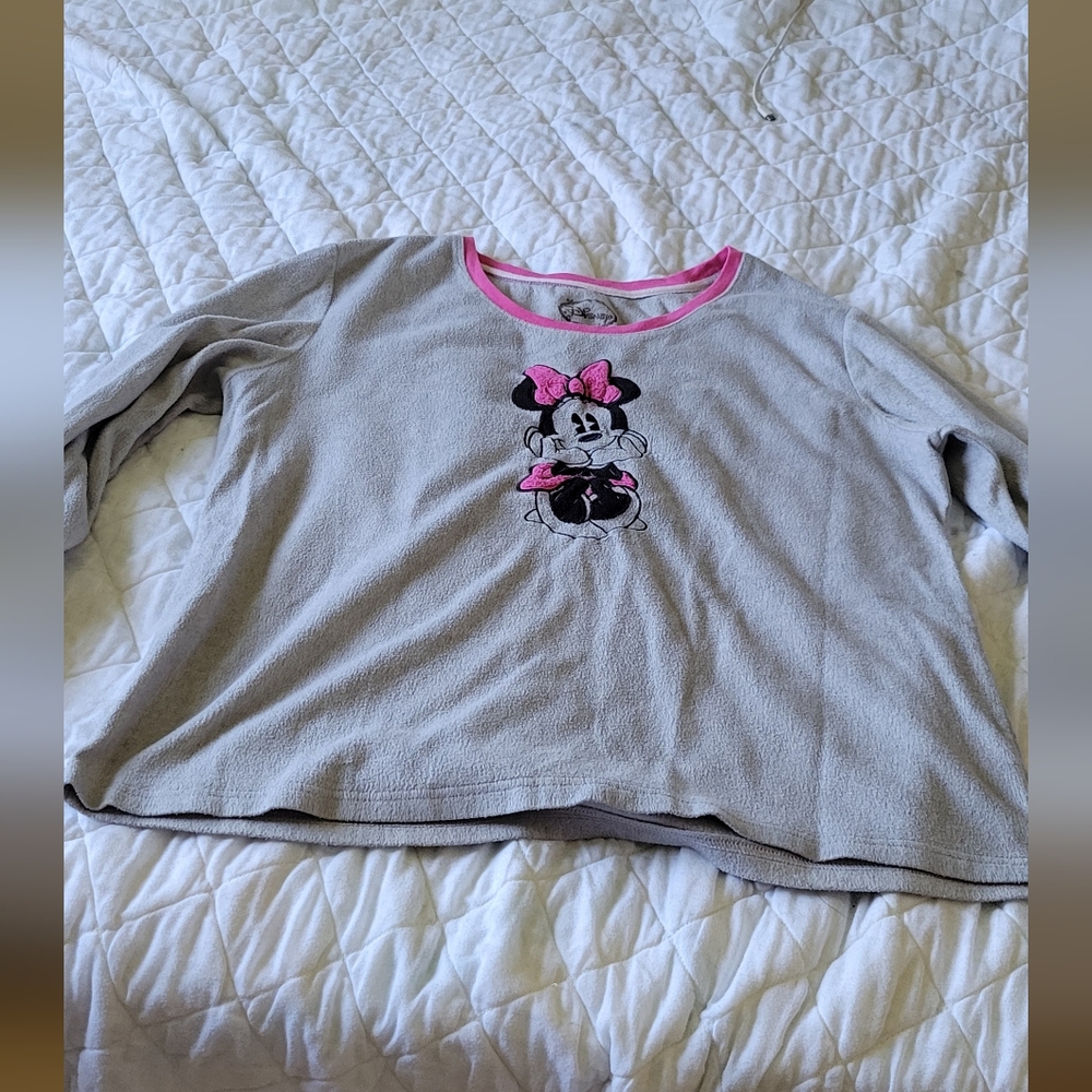 Gray and Pink Minnie Mouse Sweater